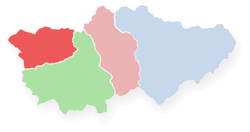 嶺北地域の地図イラスト